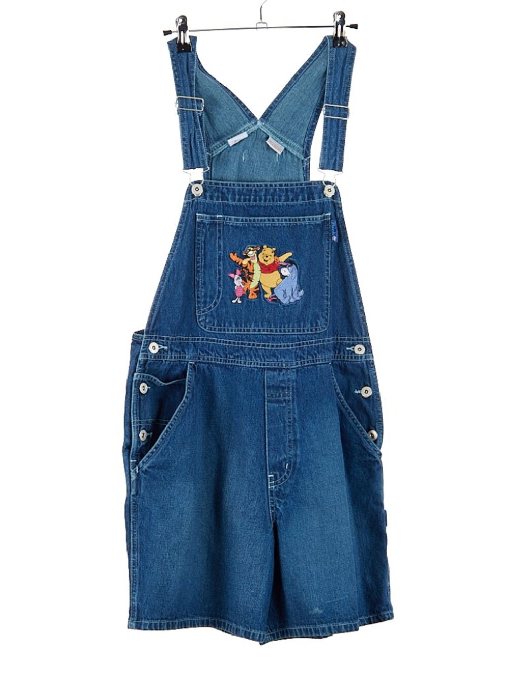 Vintage 90s Disney Winnie the Pooh Overalls Bib Shortalls Women's Medium